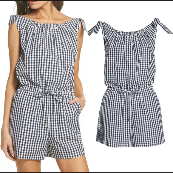 NWT TORY BURCH Tory navy and white gingham romper size 2 - Picture 9 of 14